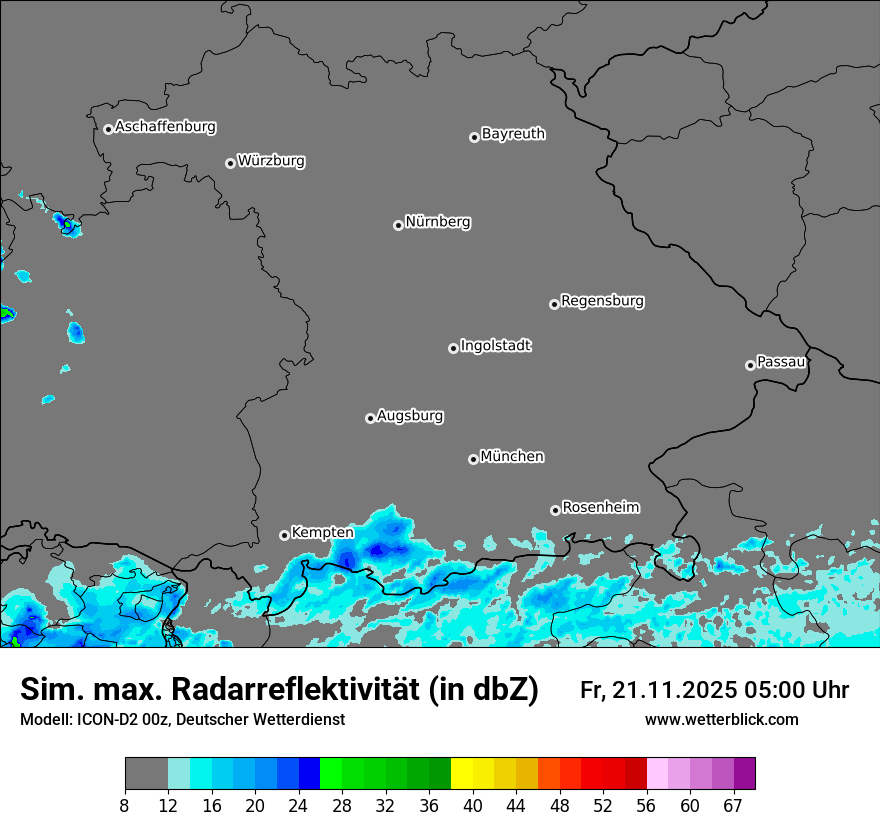 Modellkarten Simuliertes Radarbild
