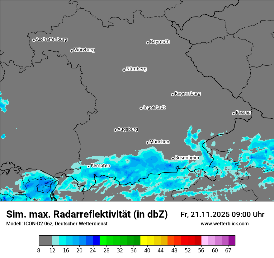 Modellkarten Simuliertes Radarbild