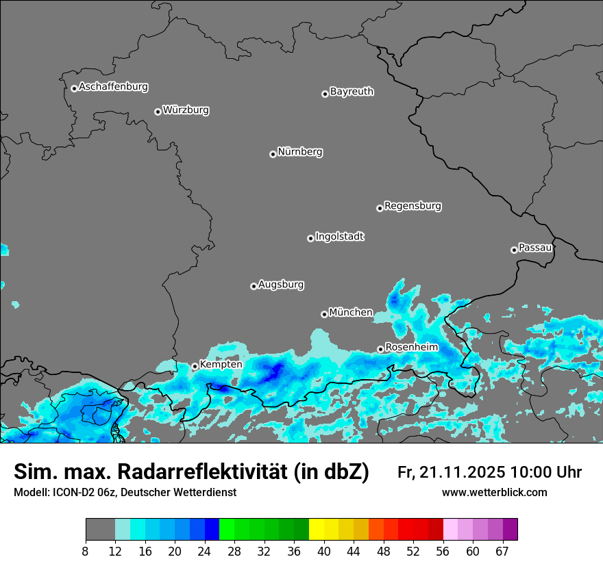 Modellkarten Simuliertes Radarbild