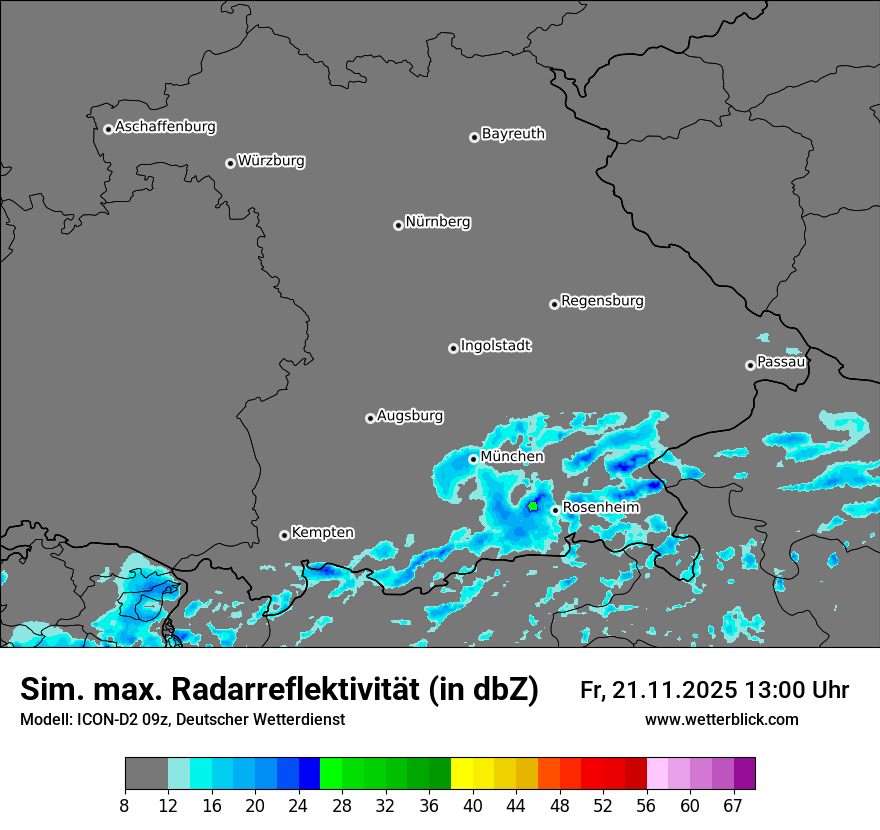 Modellkarten Simuliertes Radarbild