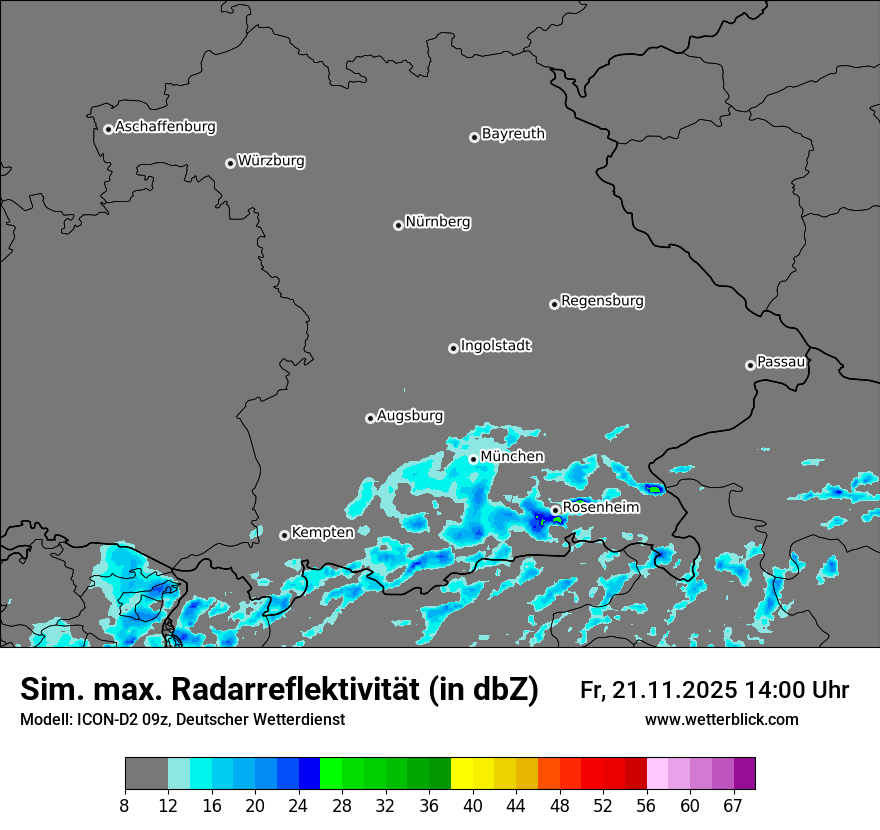 Modellkarten Simuliertes Radarbild
