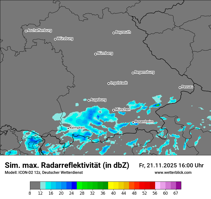 Modellkarten Simuliertes Radarbild