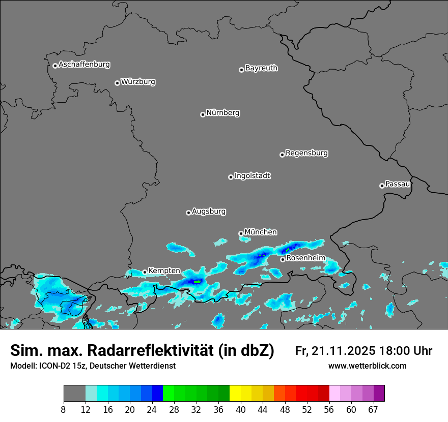 Modellkarten Simuliertes Radarbild