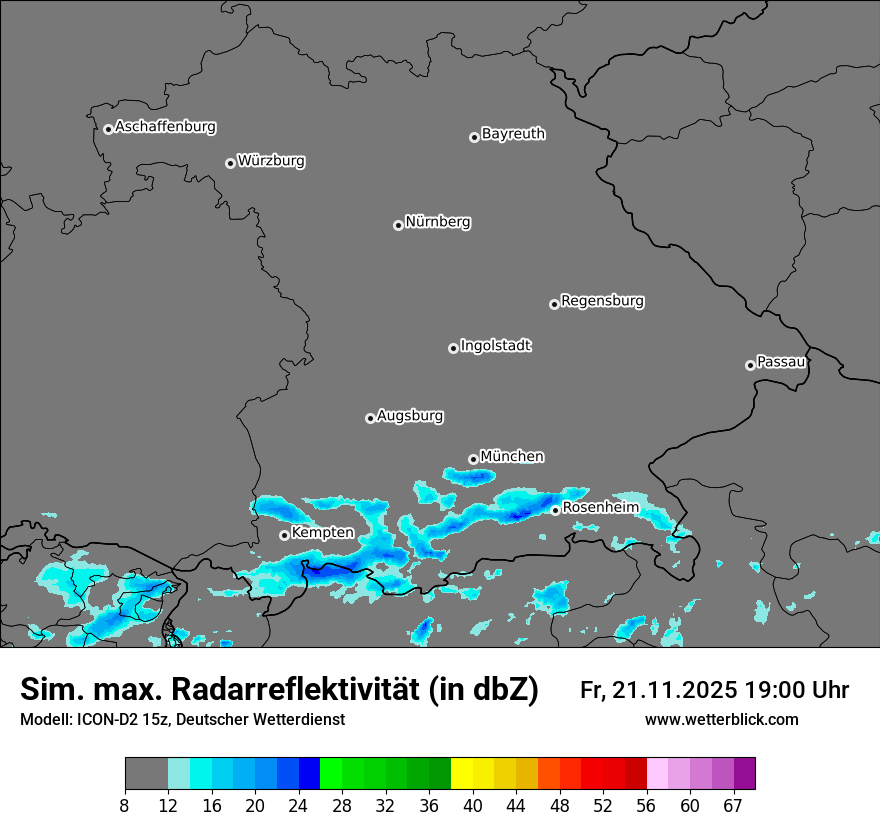 Modellkarten Simuliertes Radarbild