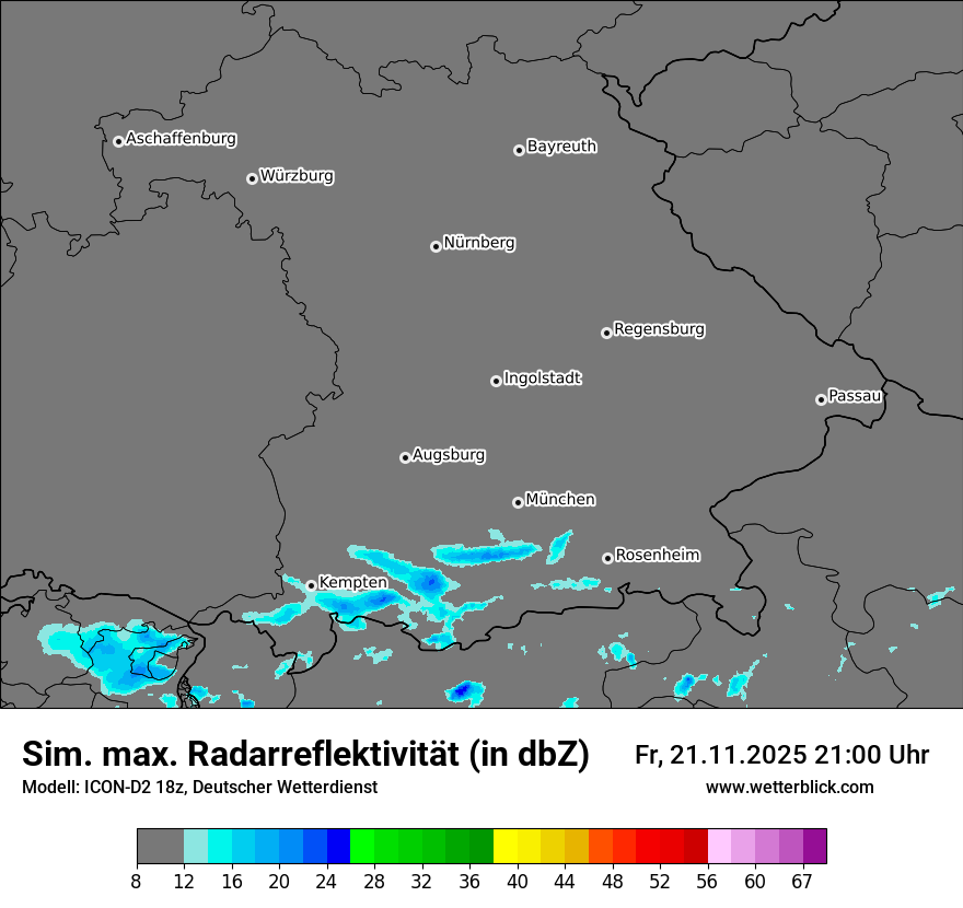 Modellkarten Simuliertes Radarbild