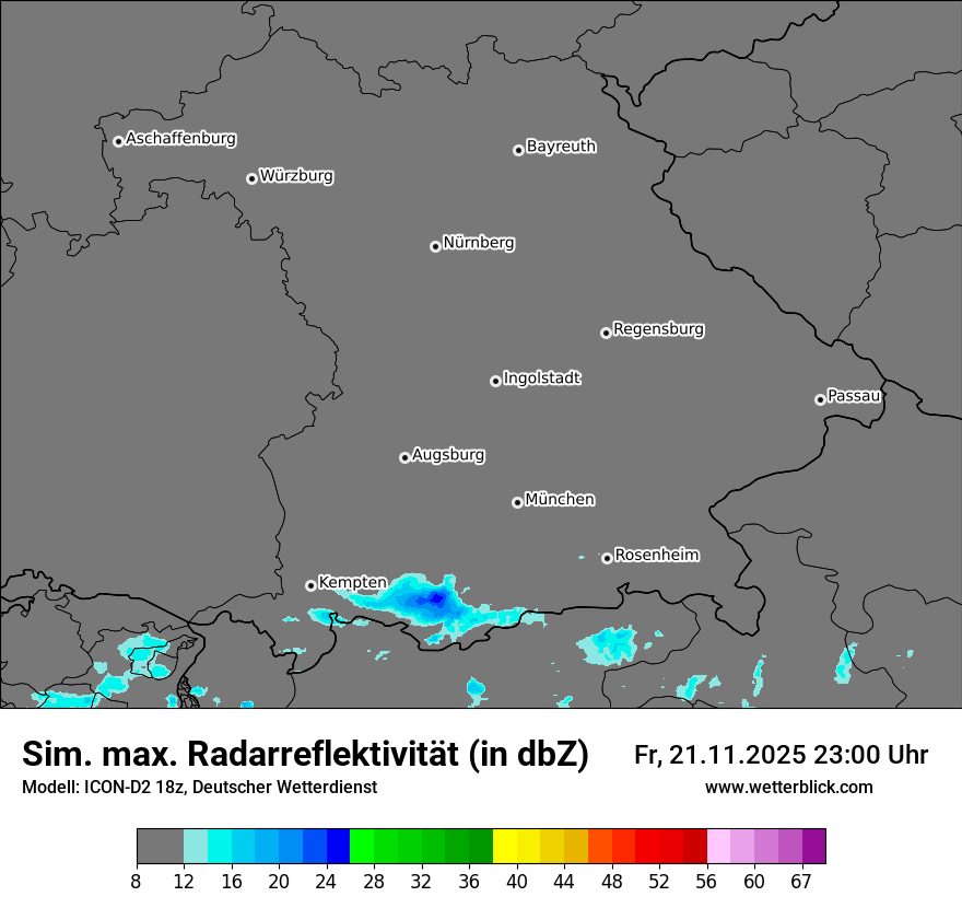 Modellkarten Simuliertes Radarbild
