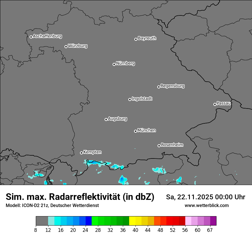 Modellkarten Simuliertes Radarbild