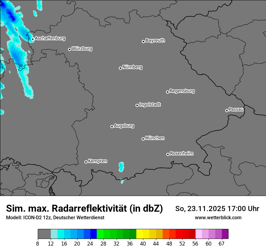 Modellkarten Simuliertes Radarbild
