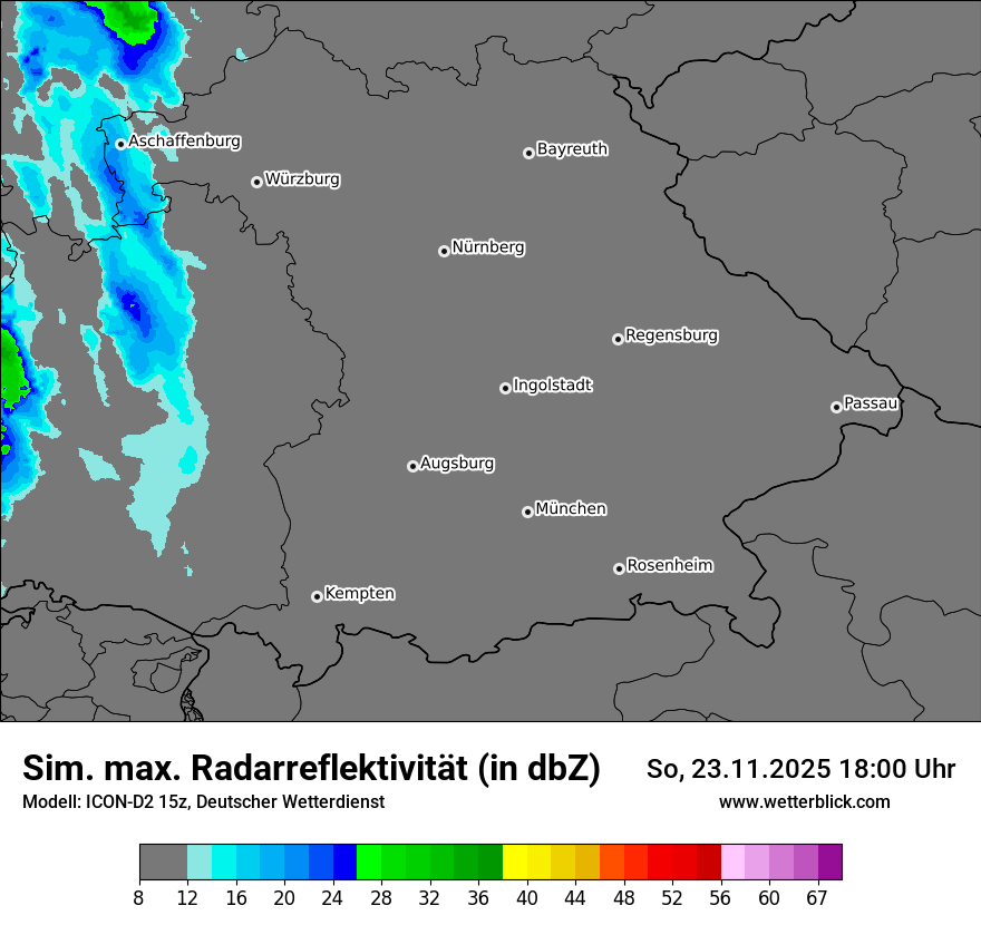 Modellkarten Simuliertes Radarbild