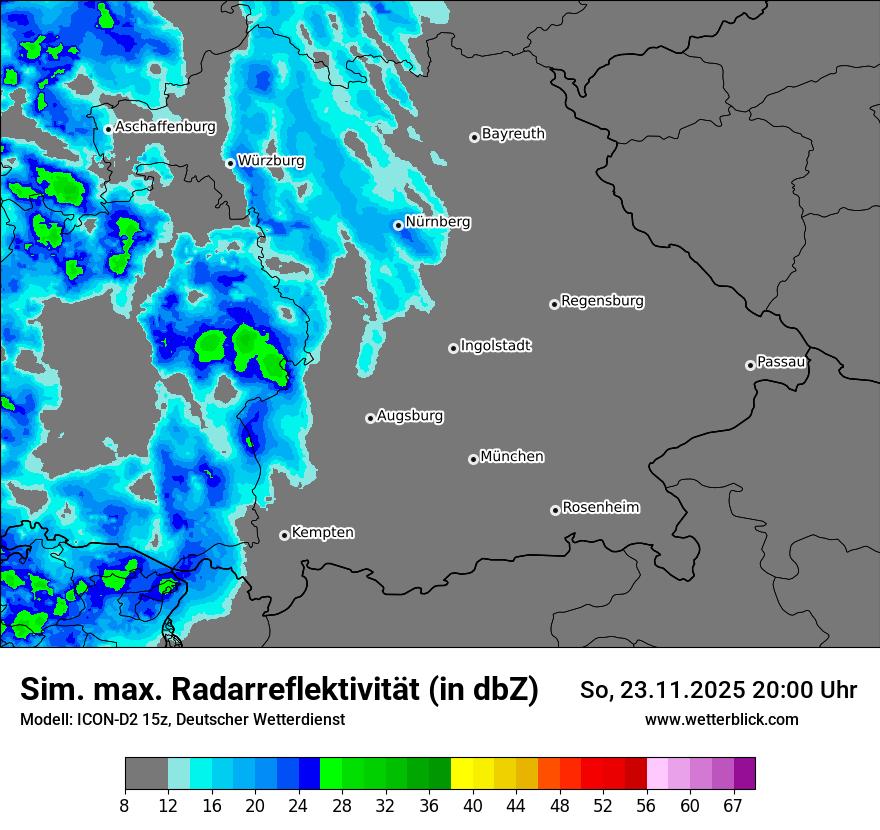 Modellkarten Simuliertes Radarbild