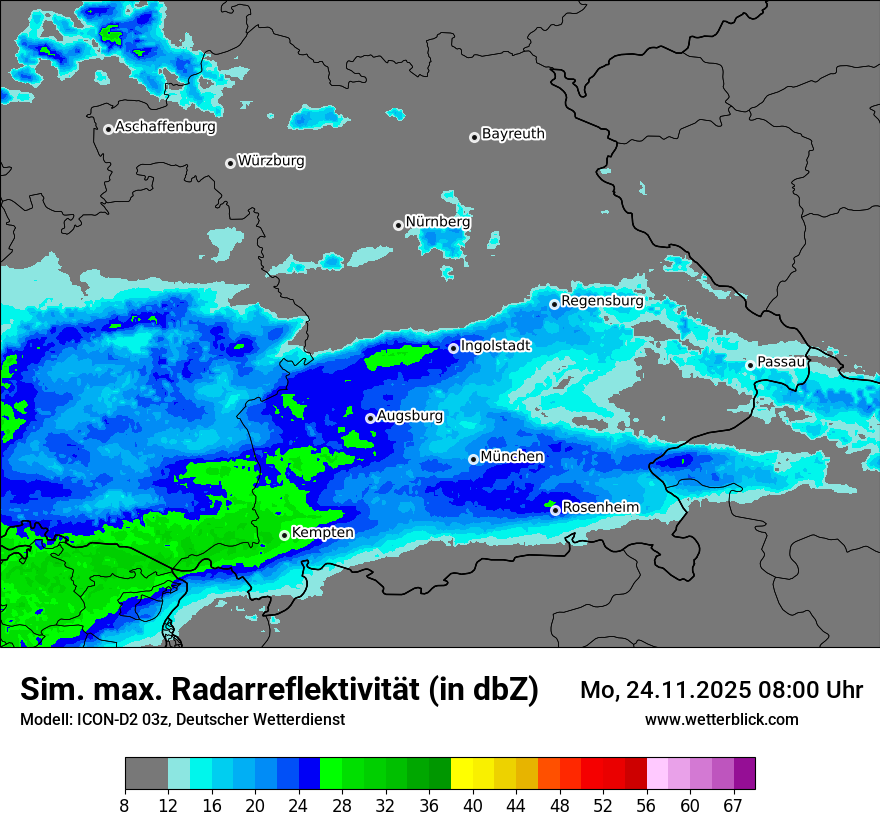 Modellkarten Simuliertes Radarbild