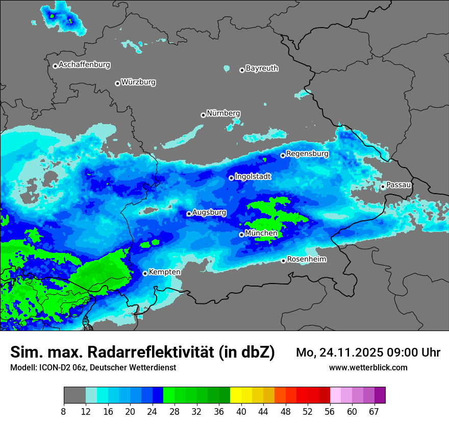 Modellkarten Simuliertes Radarbild