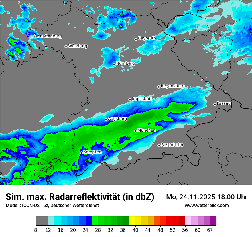 Modellkarten Simuliertes Radarbild