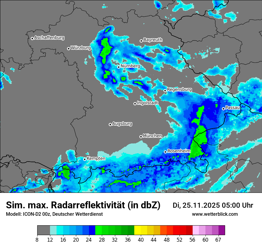 Modellkarten Simuliertes Radarbild