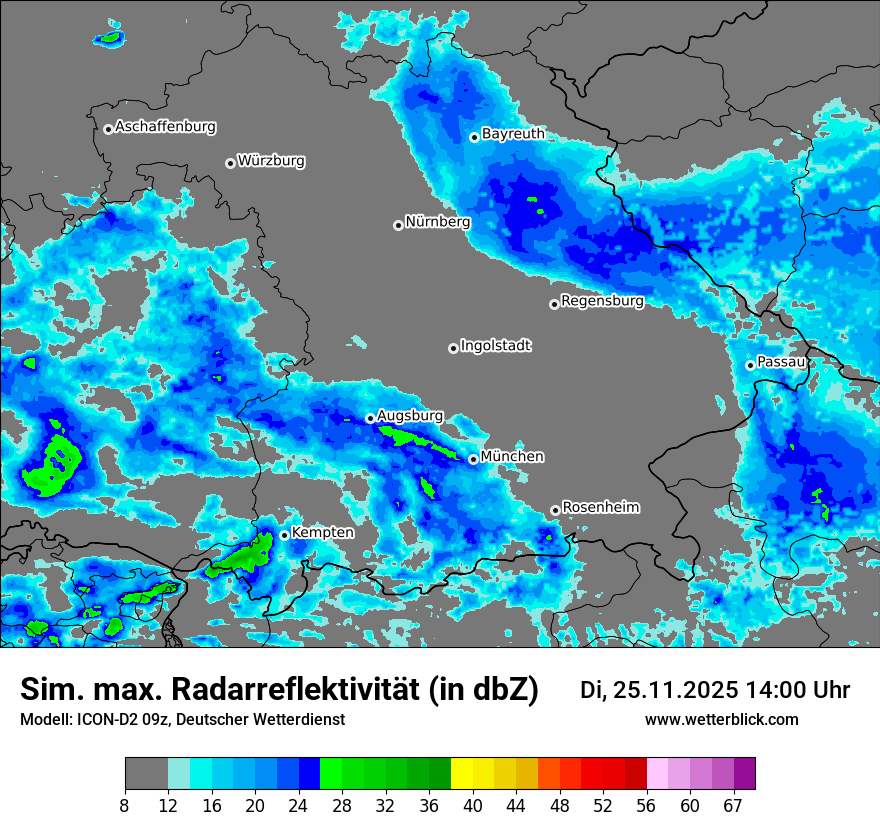 Modellkarten Simuliertes Radarbild