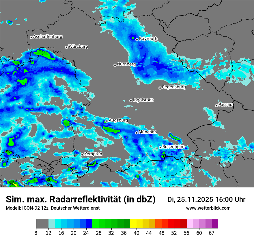 Modellkarten Simuliertes Radarbild
