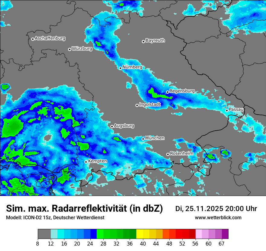 Modellkarten Simuliertes Radarbild