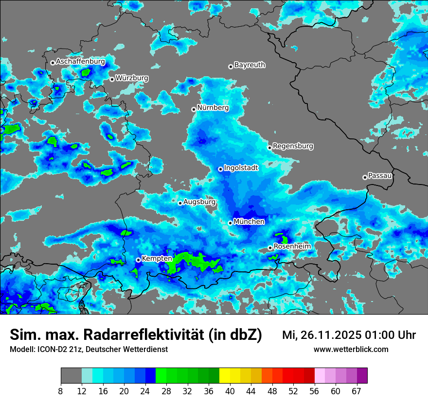 Modellkarten Simuliertes Radarbild