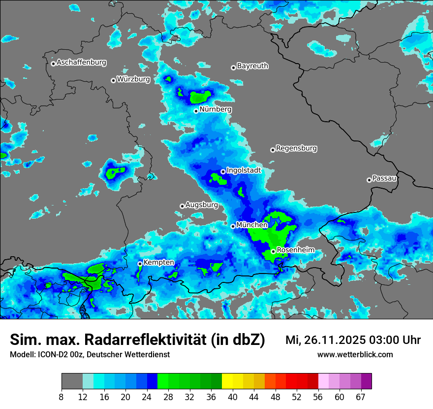Modellkarten Simuliertes Radarbild