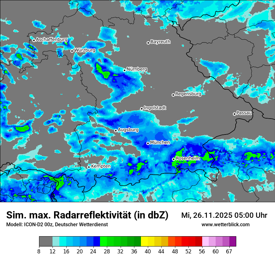 Modellkarten Simuliertes Radarbild