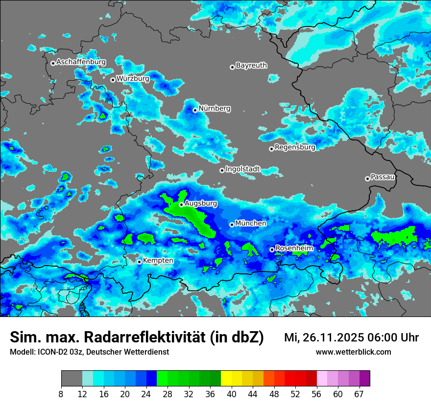 Modellkarten Simuliertes Radarbild