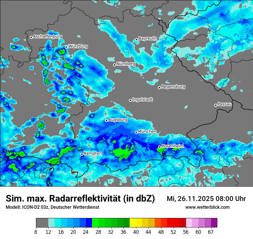 Modellkarten Simuliertes Radarbild