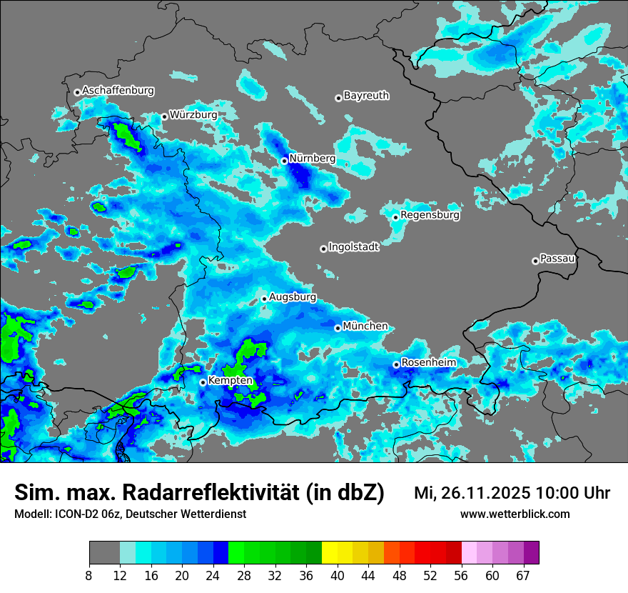 Modellkarten Simuliertes Radarbild