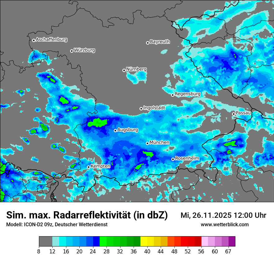 Modellkarten Simuliertes Radarbild