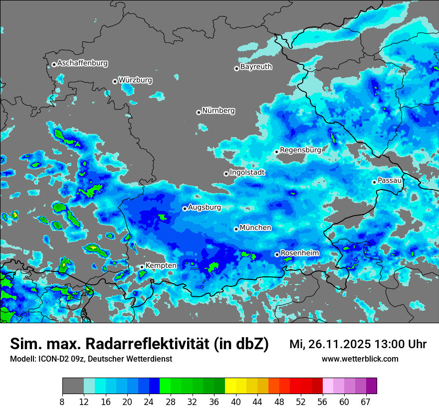 Modellkarten Simuliertes Radarbild