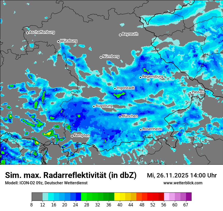 Modellkarten Simuliertes Radarbild