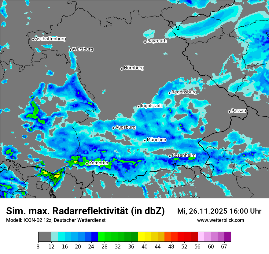 Modellkarten Simuliertes Radarbild