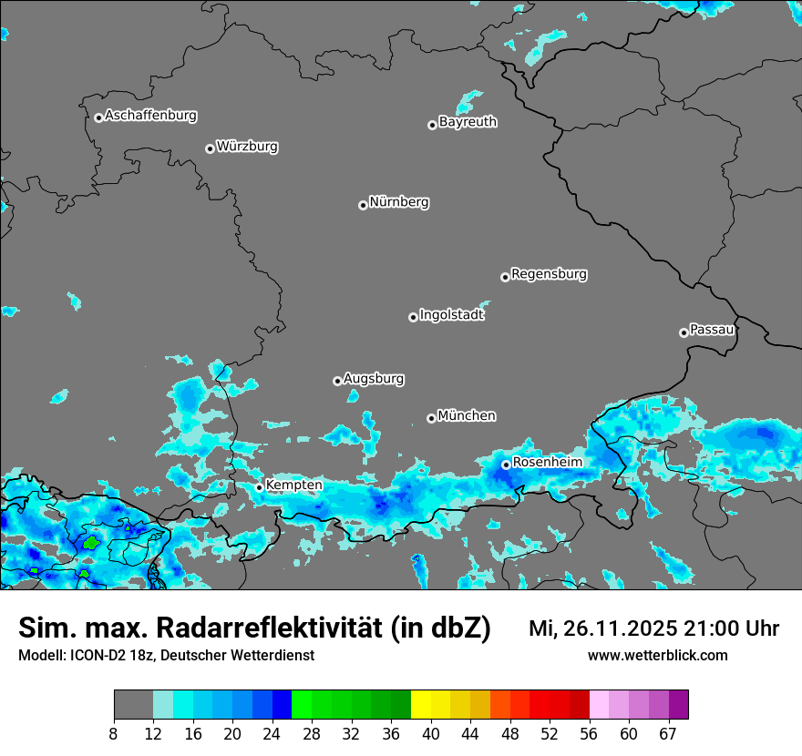 Modellkarten Simuliertes Radarbild