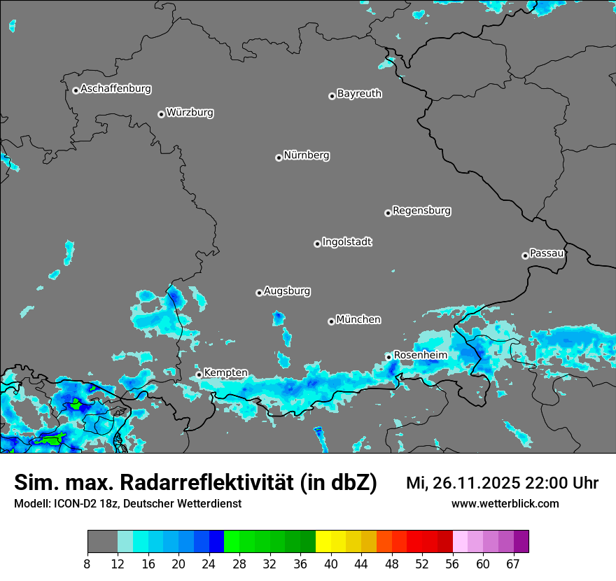 Modellkarten Simuliertes Radarbild
