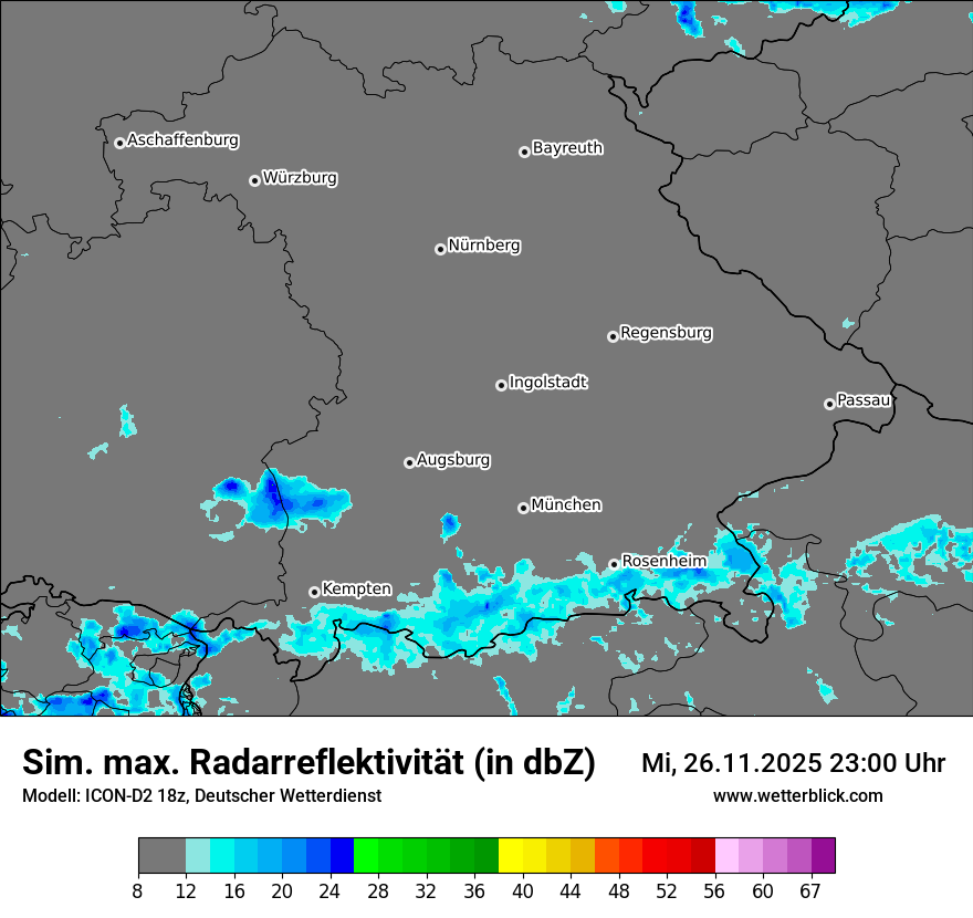 Modellkarten Simuliertes Radarbild
