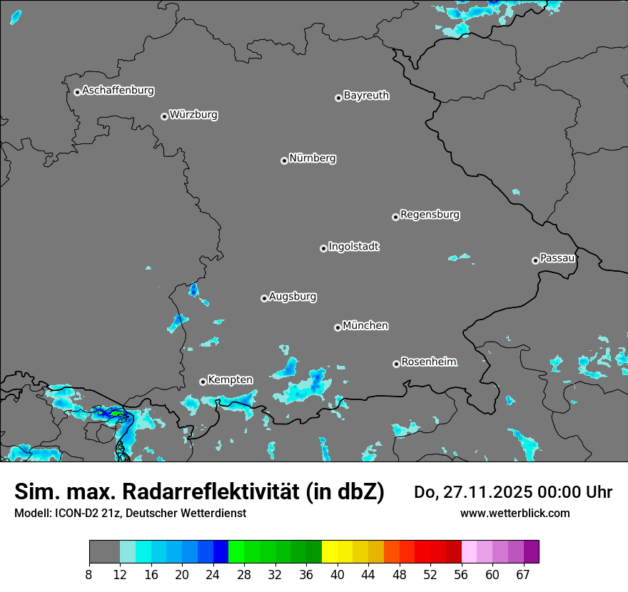 Modellkarten Simuliertes Radarbild