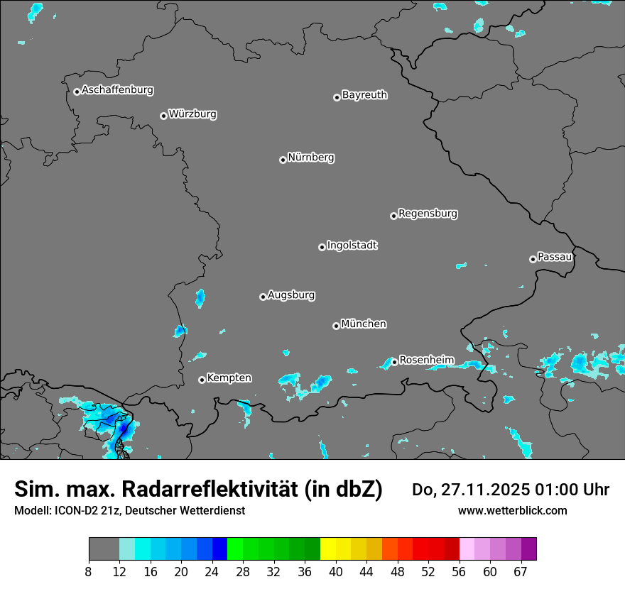 Modellkarten Simuliertes Radarbild