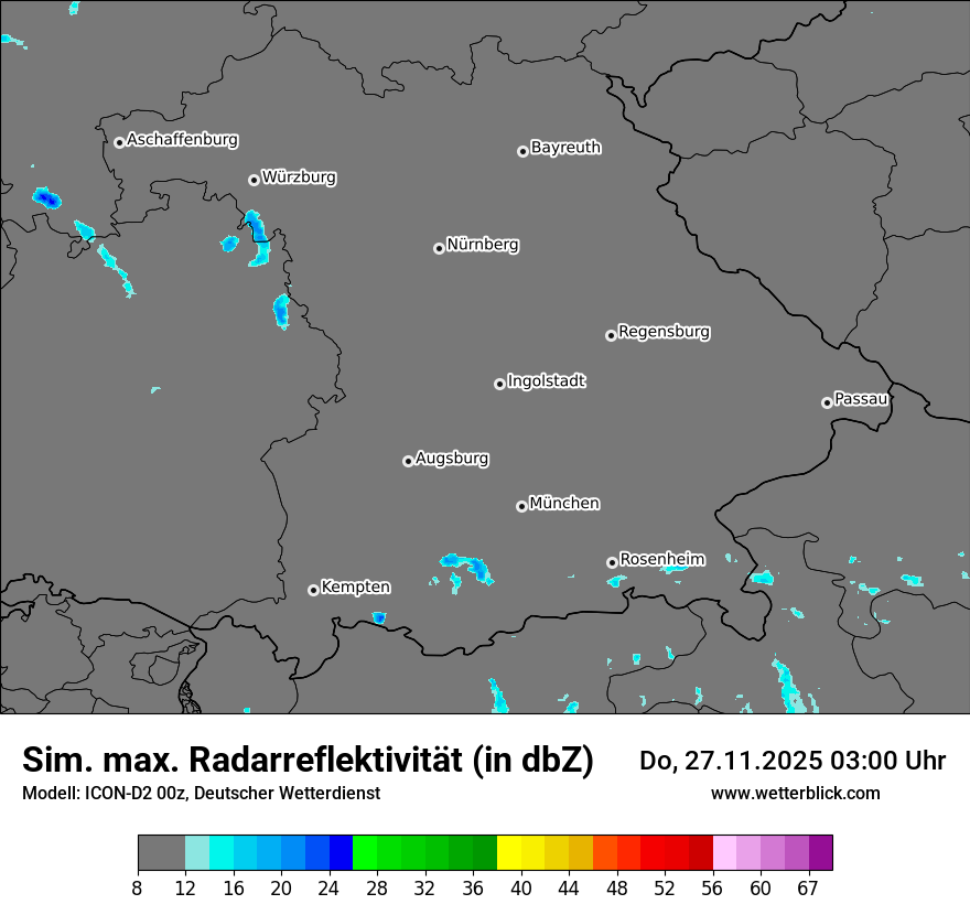 Modellkarten Simuliertes Radarbild