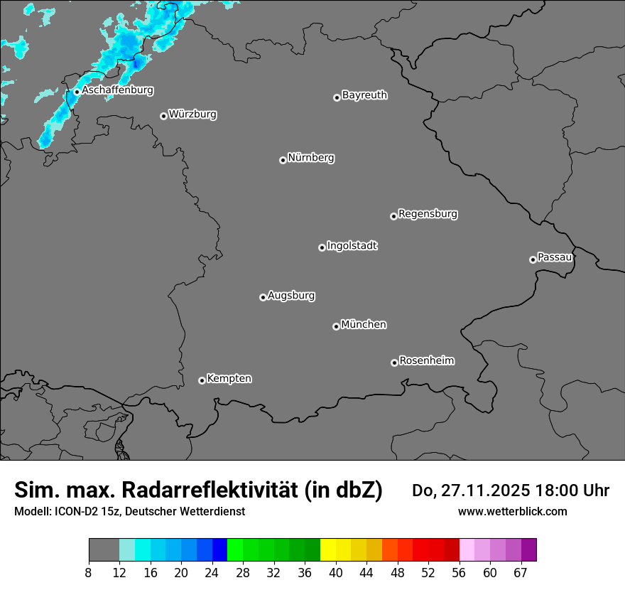 Modellkarten Simuliertes Radarbild