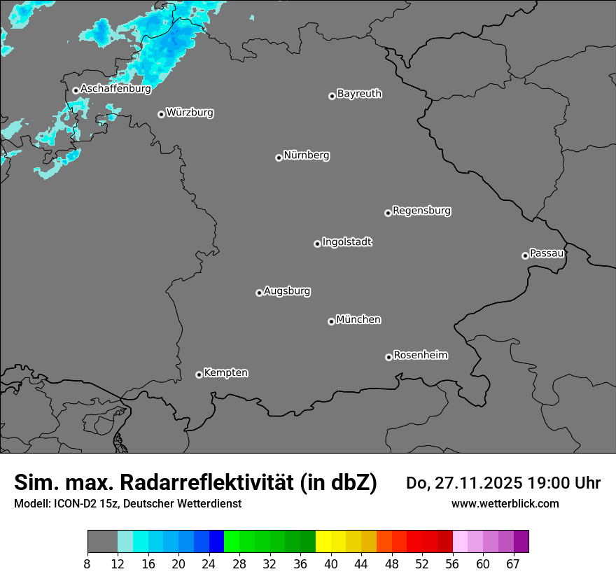 Modellkarten Simuliertes Radarbild