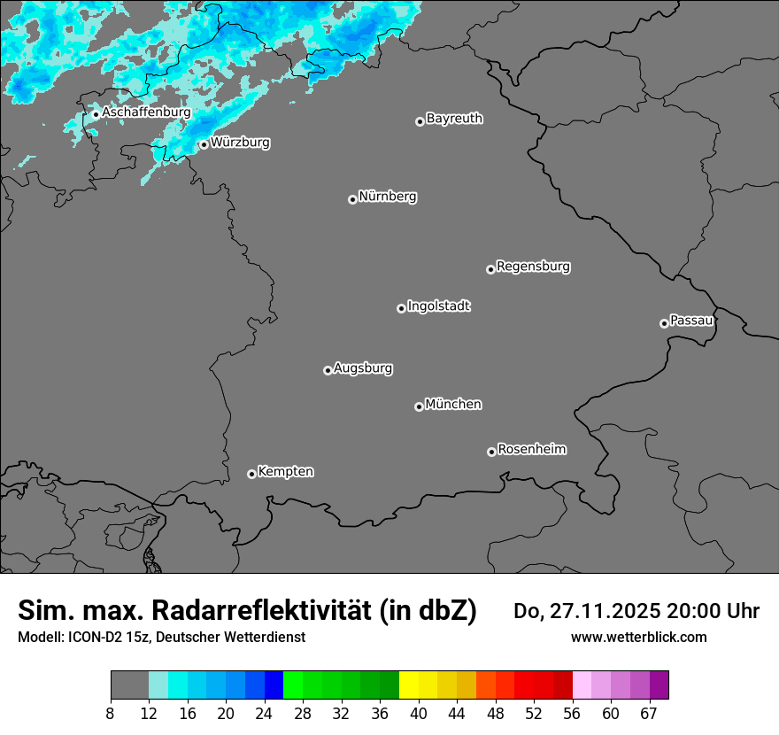 Modellkarten Simuliertes Radarbild