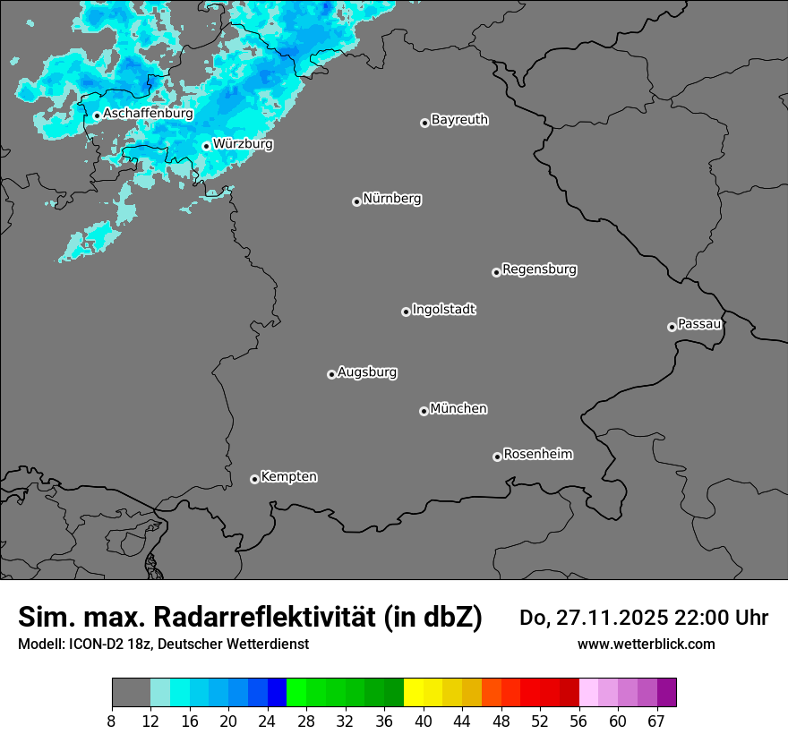 Modellkarten Simuliertes Radarbild