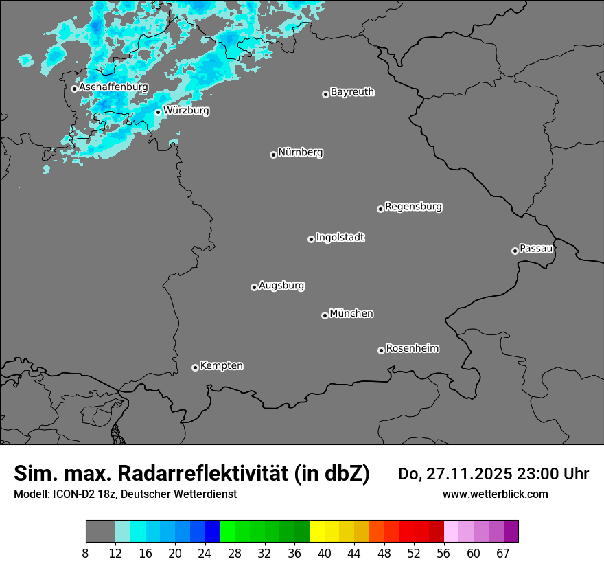 Modellkarten Simuliertes Radarbild