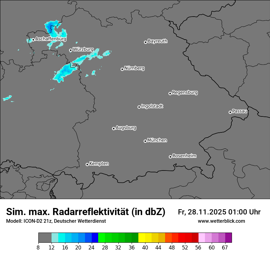 Modellkarten Simuliertes Radarbild