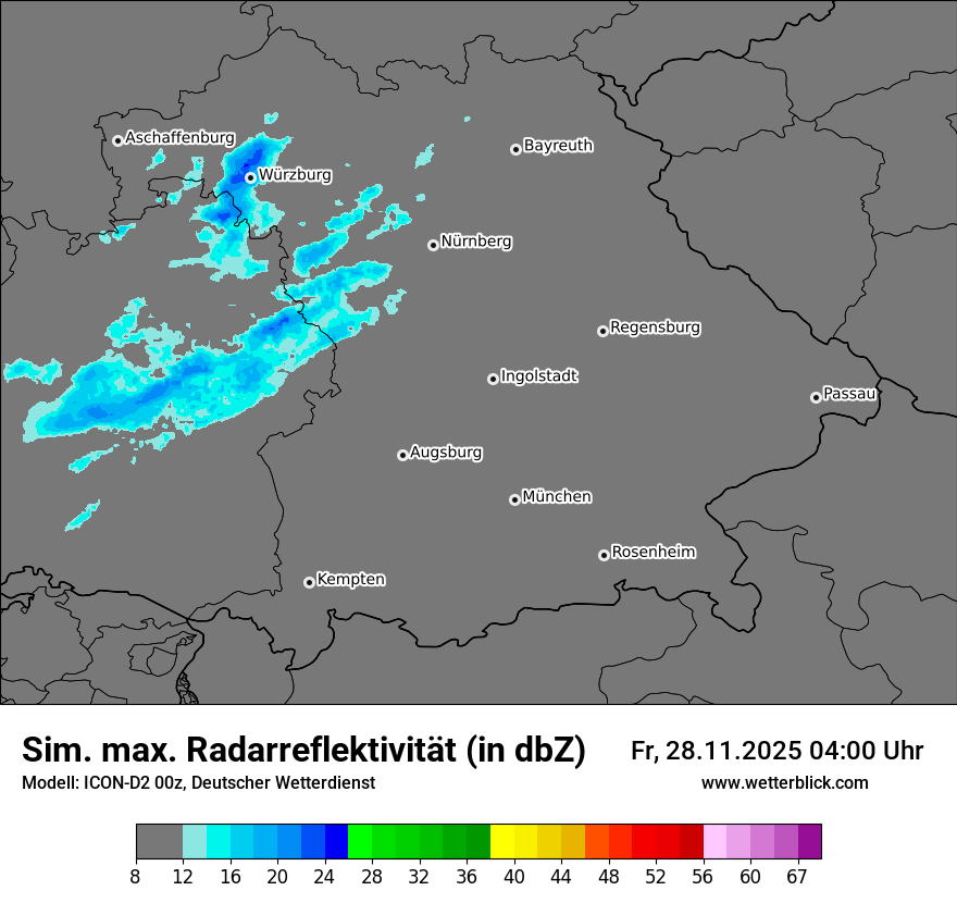 Modellkarten Simuliertes Radarbild