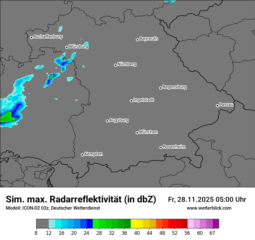Modellkarten Simuliertes Radarbild