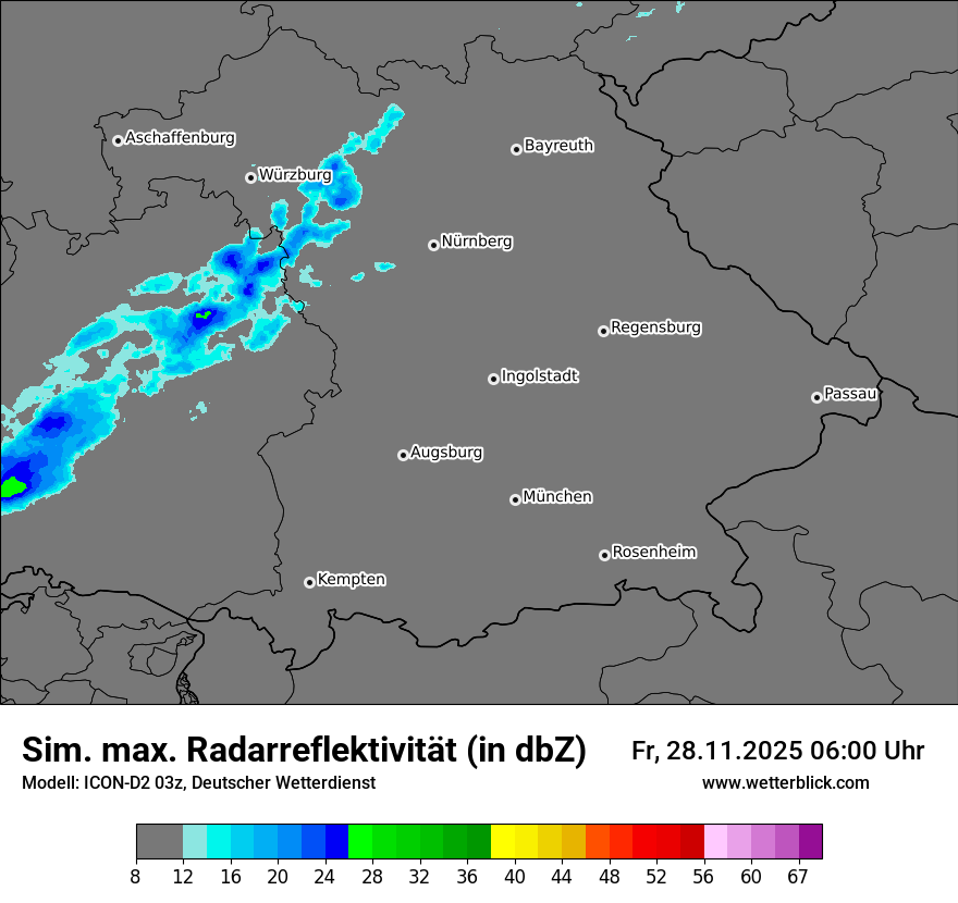 Modellkarten Simuliertes Radarbild