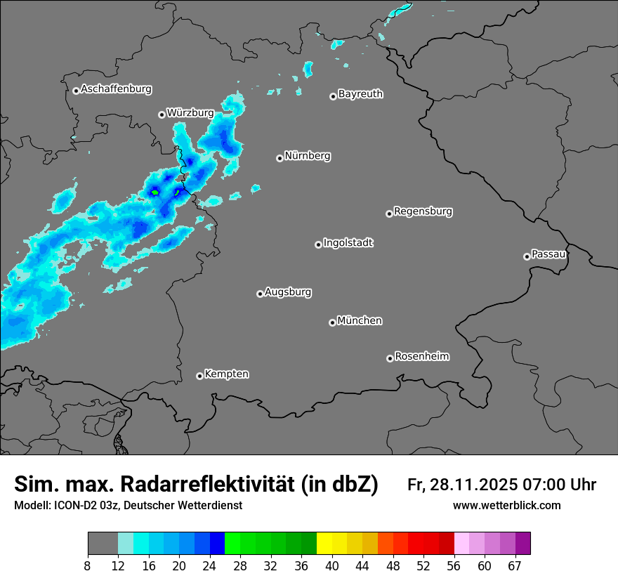 Modellkarten Simuliertes Radarbild