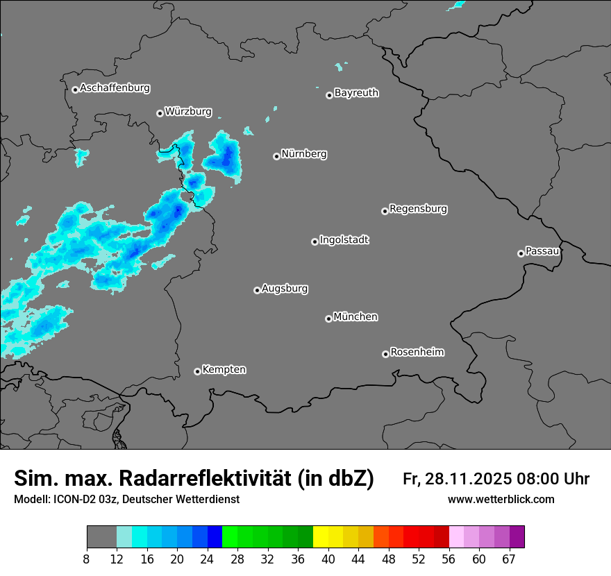 Modellkarten Simuliertes Radarbild