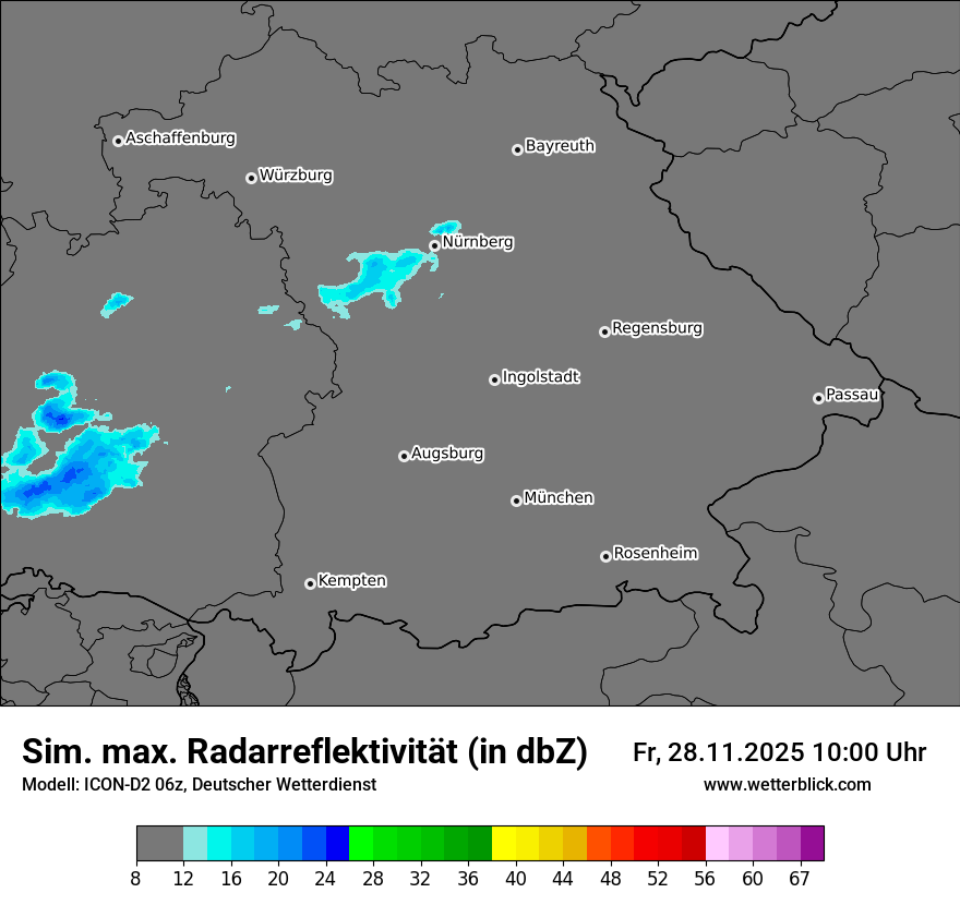Modellkarten Simuliertes Radarbild