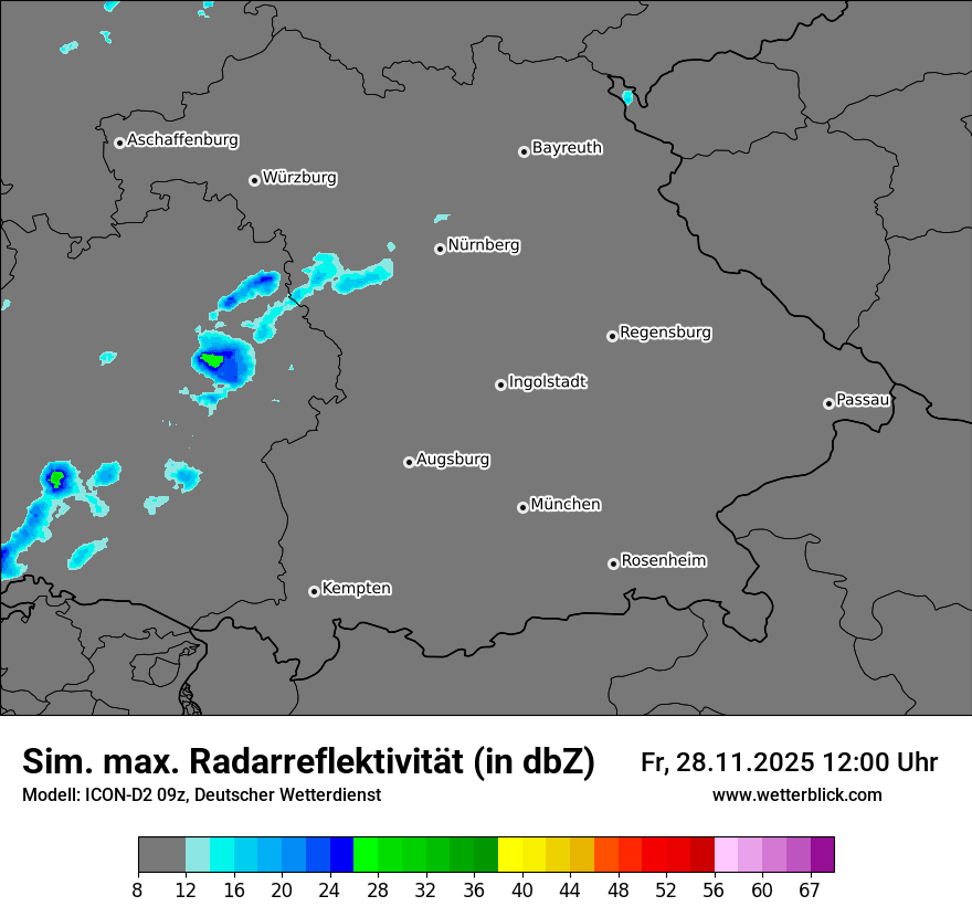 Modellkarten Simuliertes Radarbild
